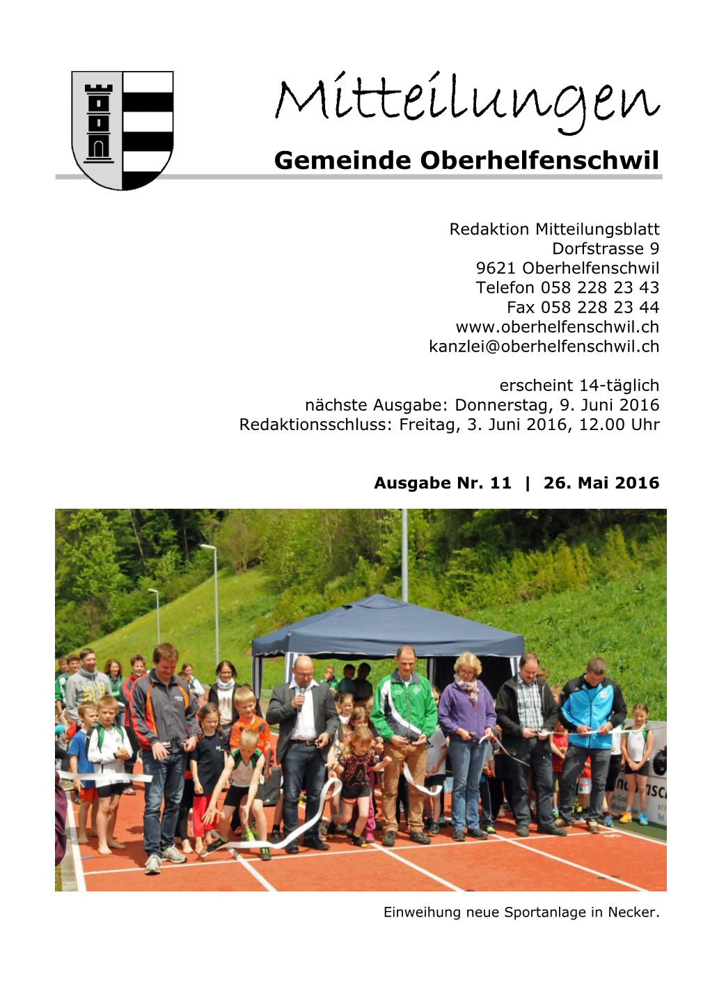 Mitteilungen Gemeinde Oberhelfenschwil