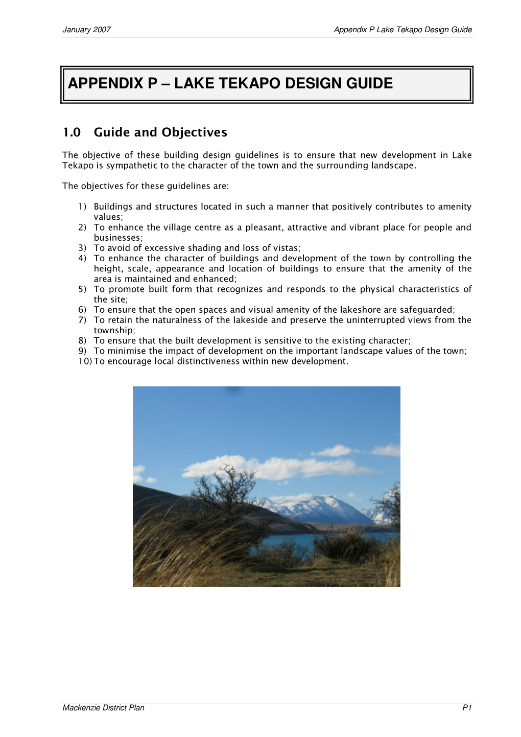 Appendix P – Lake Tekapo Design Guide