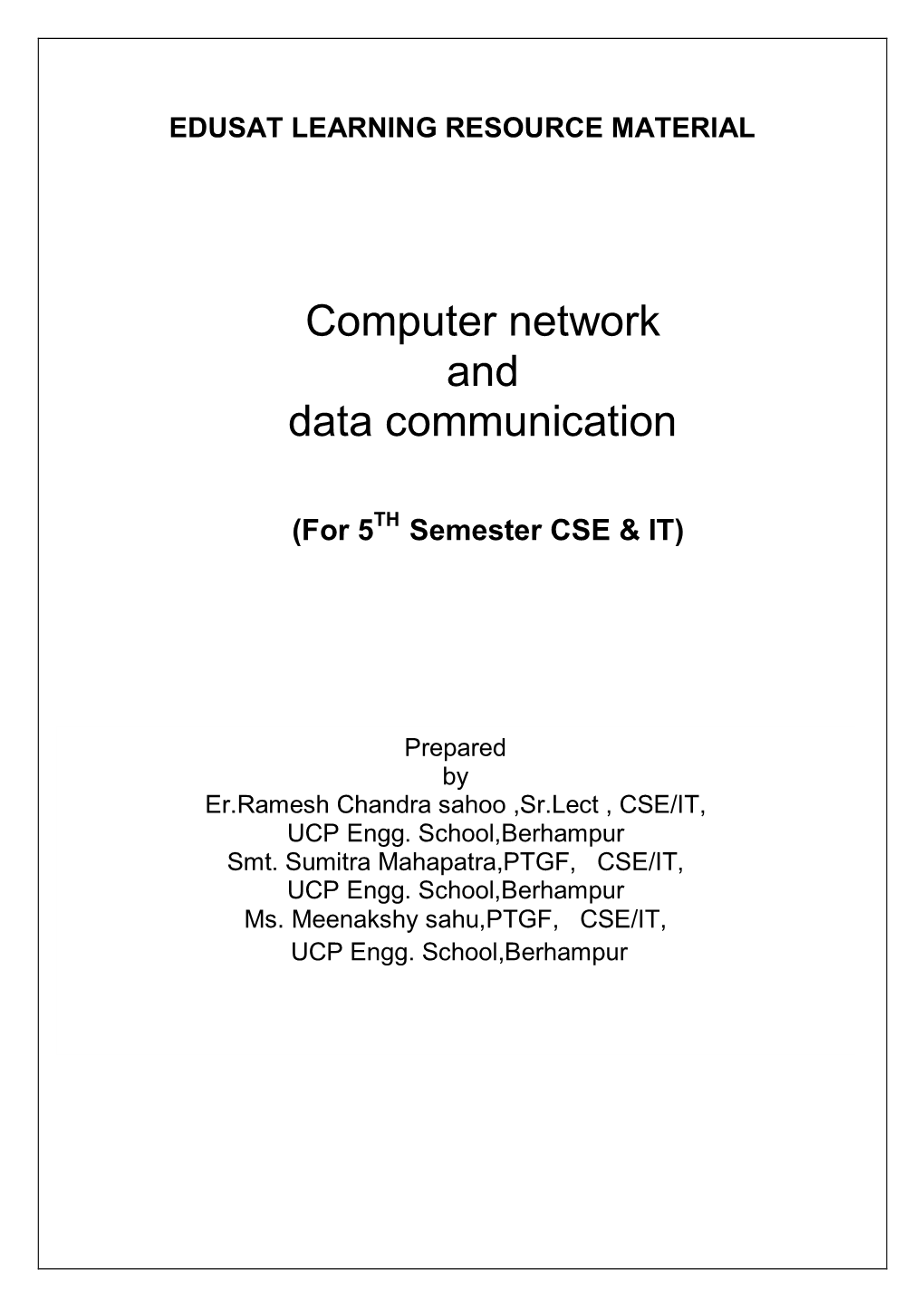 Computer Network and Data Communication