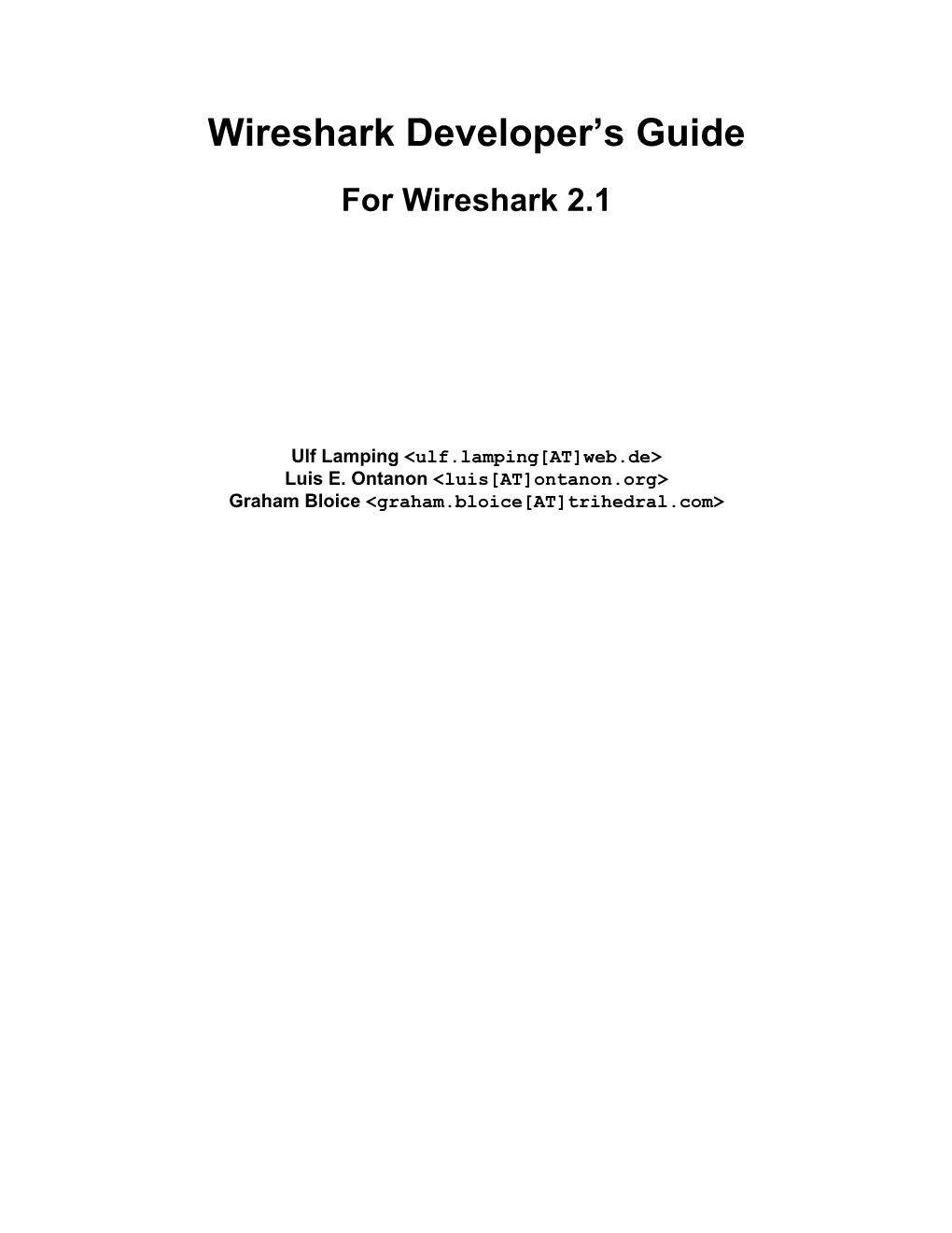 Wireshark Developer's Guide
