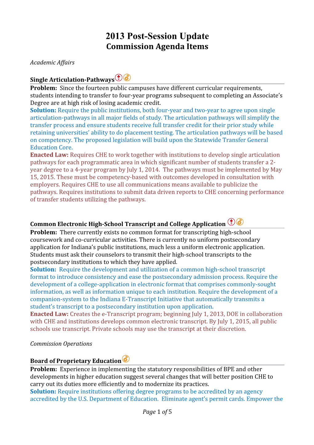 2013 Post-Session Update