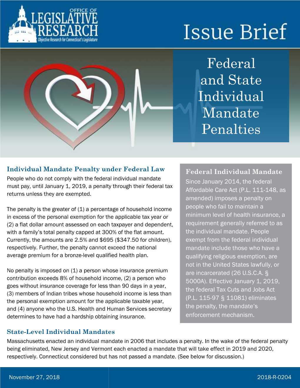 Federal and State Individual Mandate Penalties