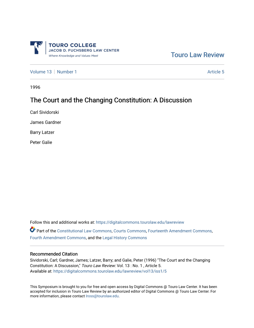 The Court and the Changing Constitution: a Discussion