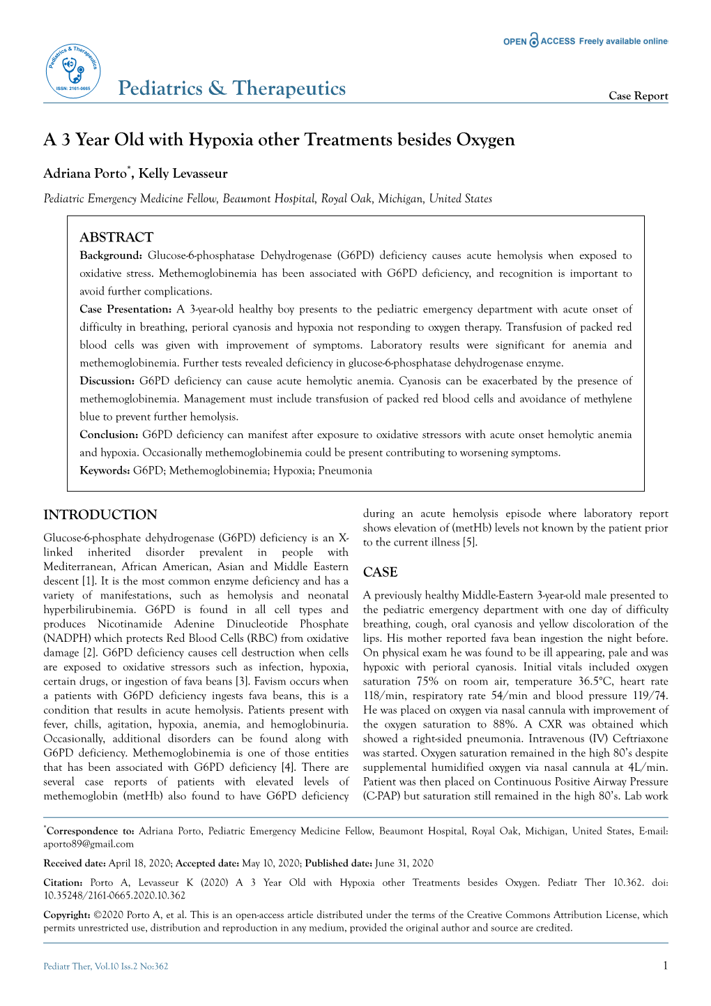 A 3 Year Old with Hypoxia Other Treatments Besides Oxygen