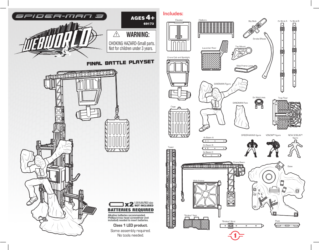 Spiderman 3 Webworld Final Battle Playset Instructions.Pdf