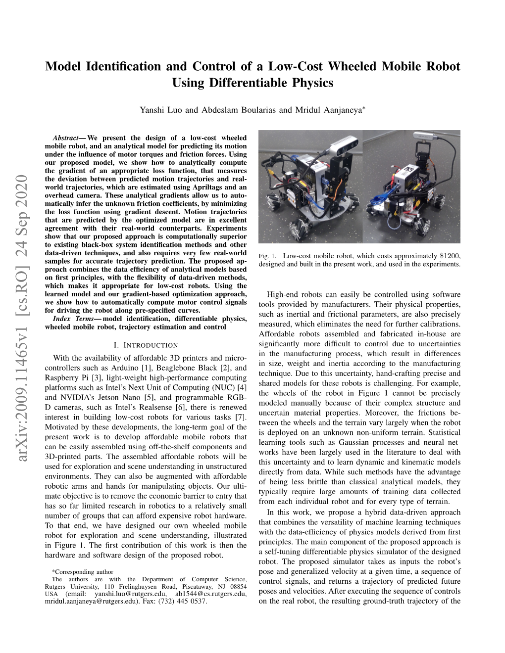 Model Identification and Control of a Low-Cost Wheeled Mobile Robot