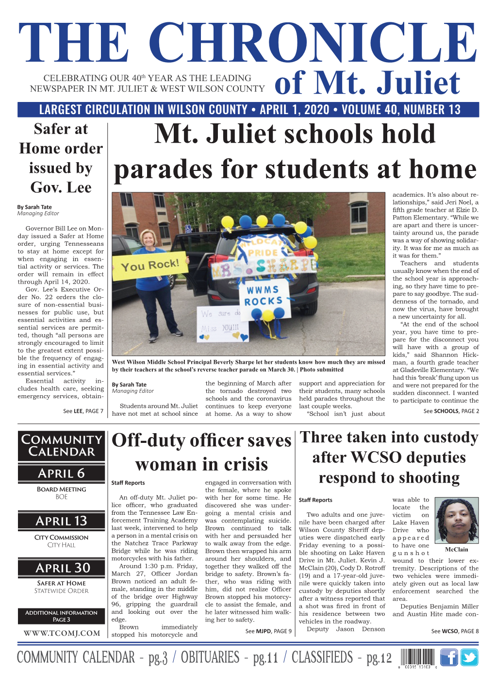 Mt. Juliet Schools Hold Parades for Students at Home