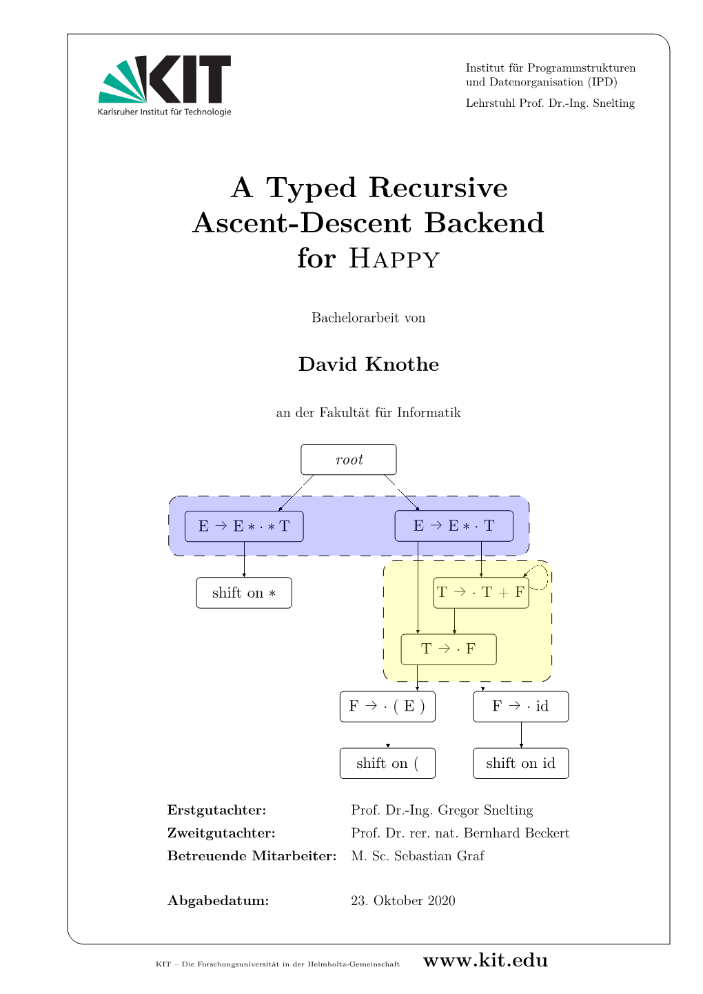 A Typed Recursive Ascent-Descent Backend for Happy