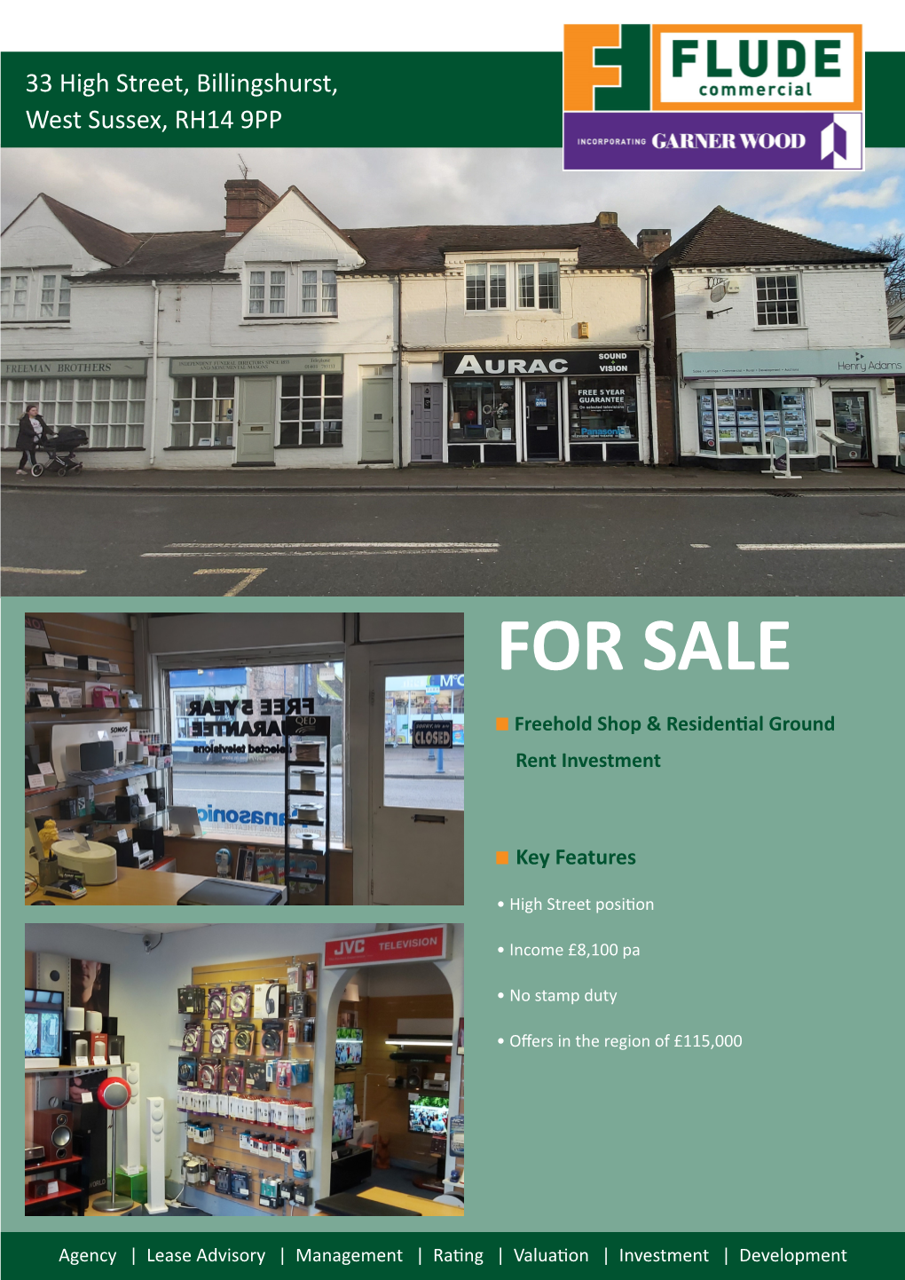 FOR SALE Freehold Shop & Residential Ground Rent Investment