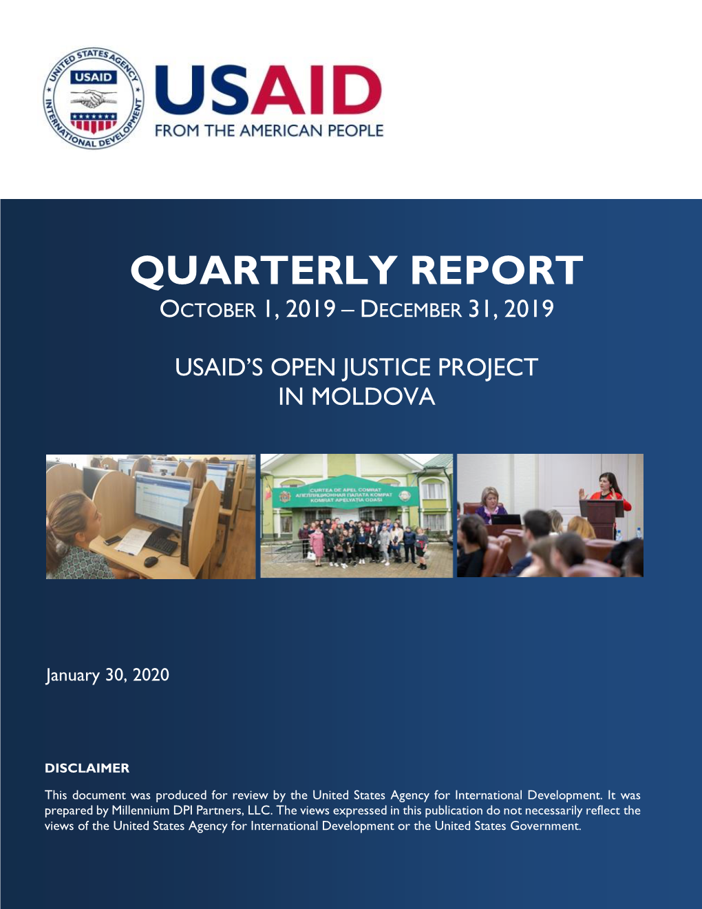Millennium DPI Partners, Moldova OJP Quarterly Report
