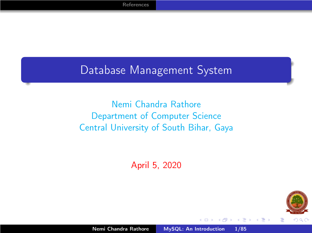 Database Management System