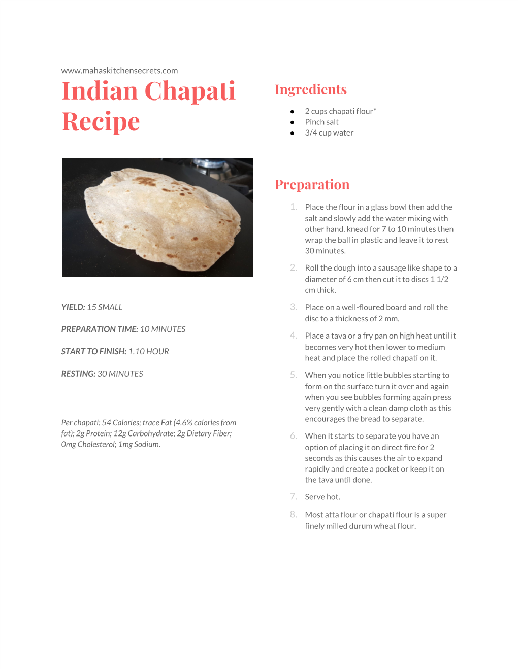 Indian Chapati Recipe