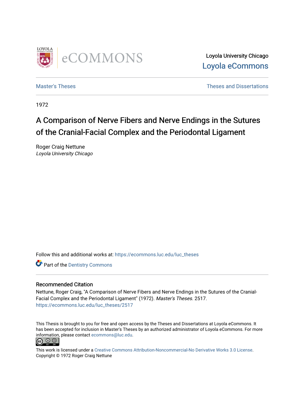 A Comparison of Nerve Fibers and Nerve Endings in the Sutures of the Cranial-Facial Complex and the Periodontal Ligament