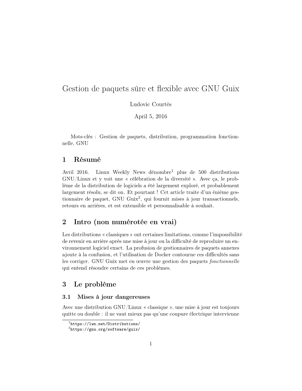 Gestion De Paquets Sûre Et Flexible Avec GNU Guix