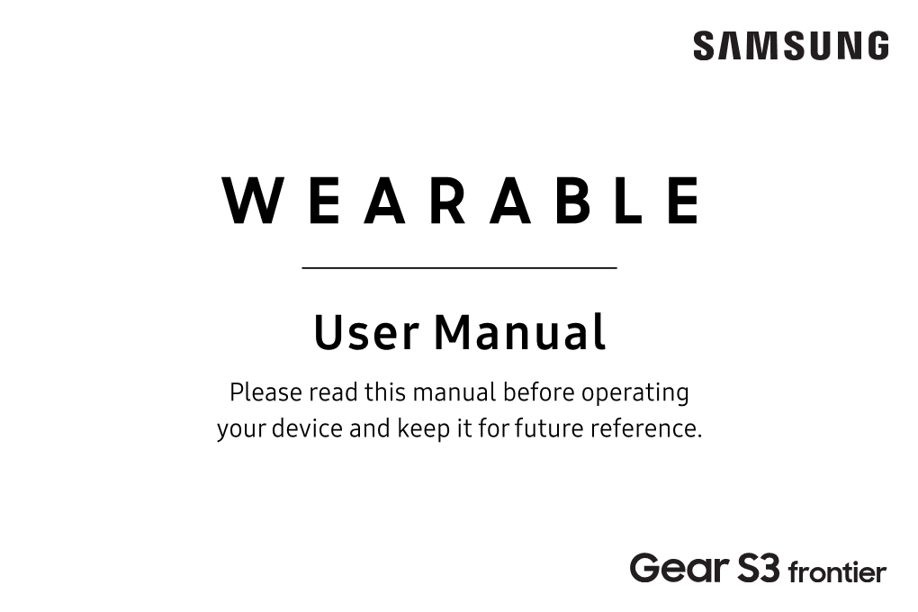 Samsung Gear S3 Frontier R765A User Manual