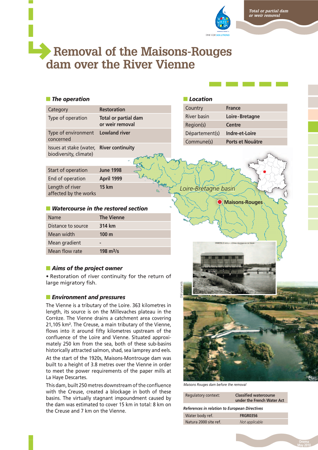 Removal of the Maisons-Rouges Dam Over the River Vienne