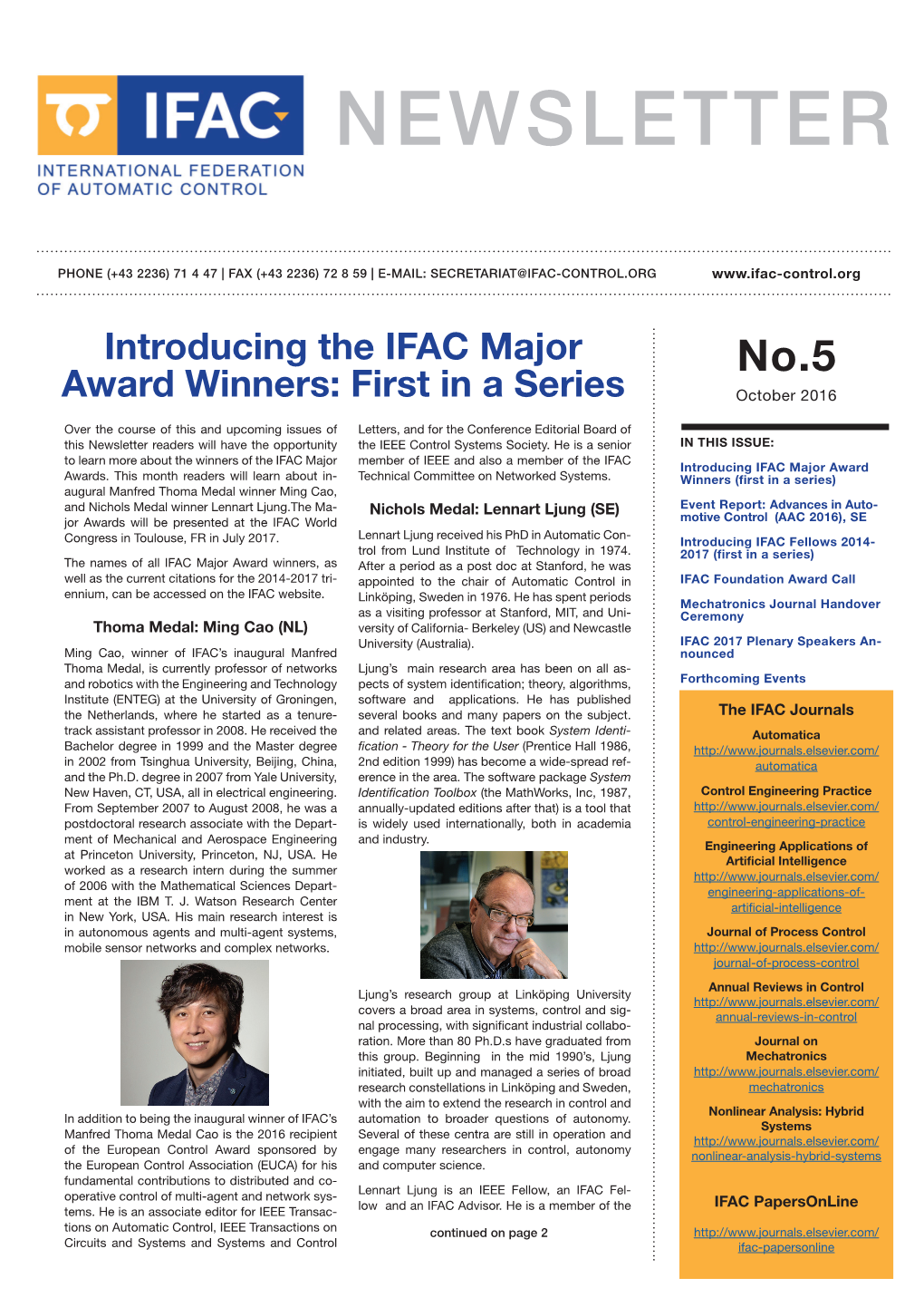 Introducing the IFAC Major Award Winners