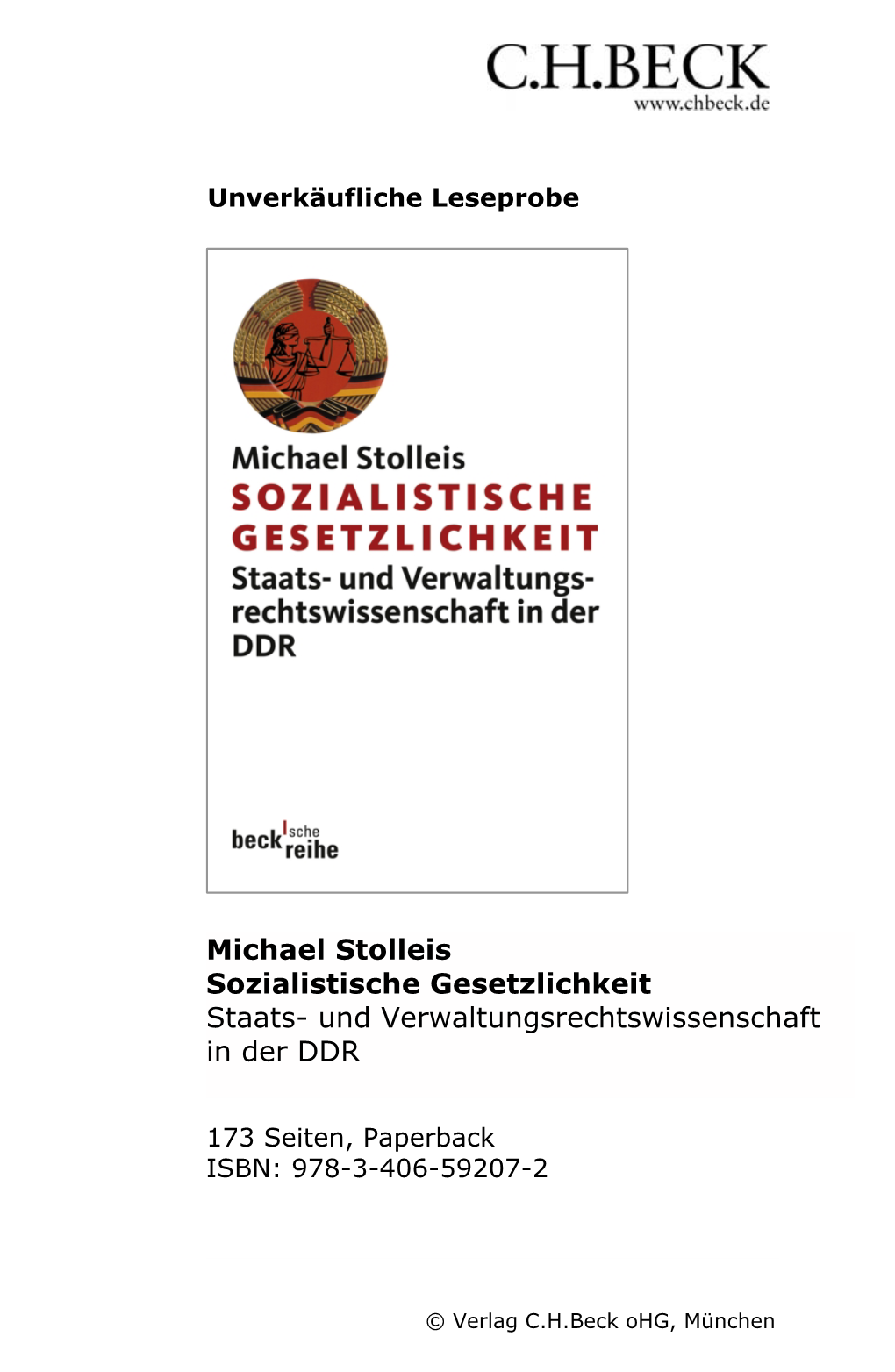 Michael Stolleis Sozialistische Gesetzlichkeit Staats- Und Verwaltungsrechtswissenschaft in Der DDR