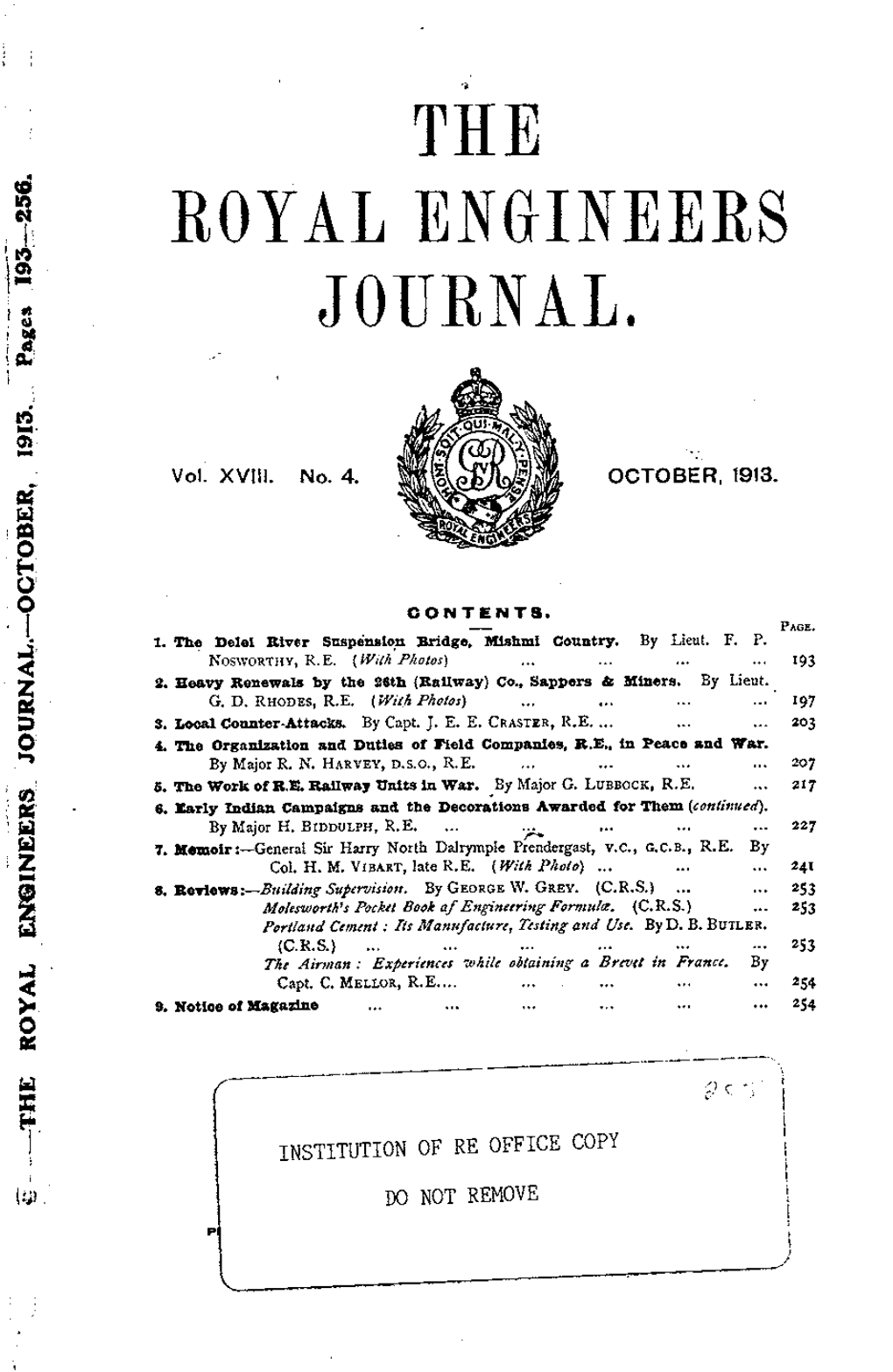 The ! Royal Engineers Journal