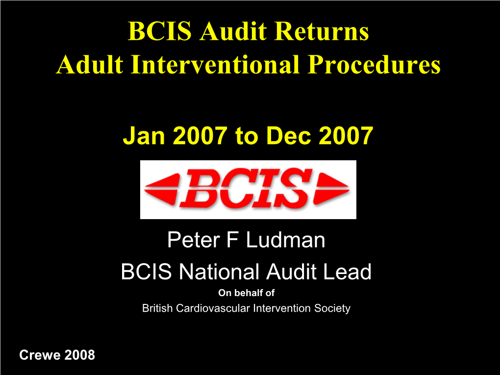 BCIS Audit Returns Adult Interventional Procedures