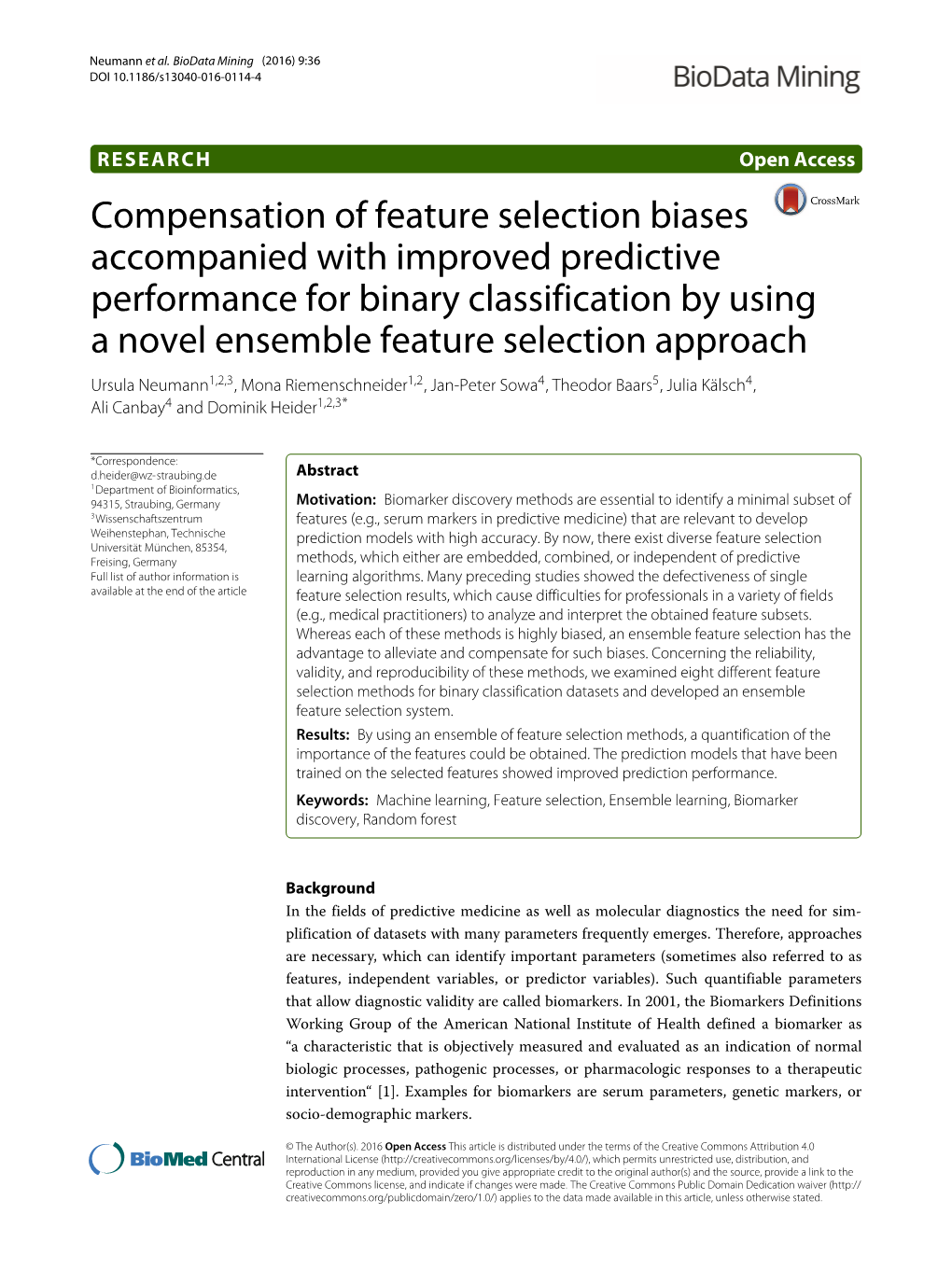 Compensation of Feature Selection Biases Accompanied with Improved