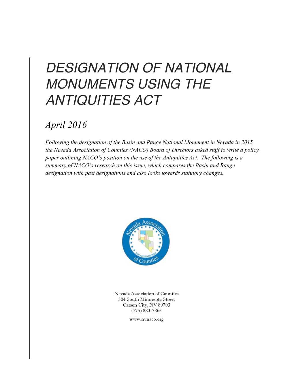 6-1-17 Antiquities Act, Basin and Range