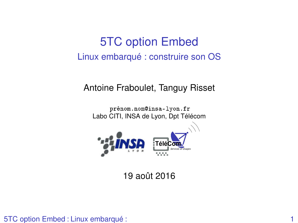 5TC Option Embed Linux Embarqué : Construire Son OS