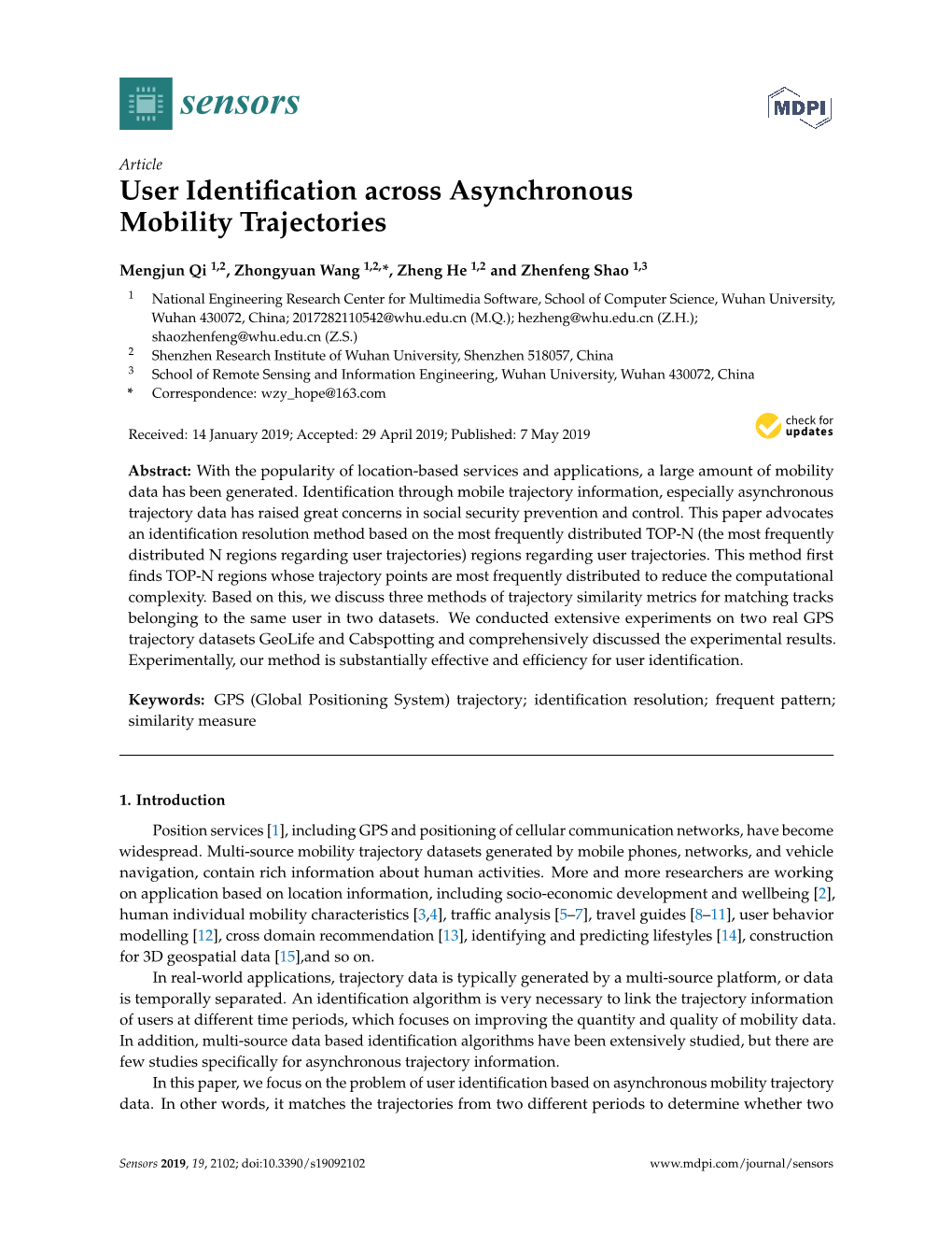 User Identification Across Asynchronous Mobility Trajectories