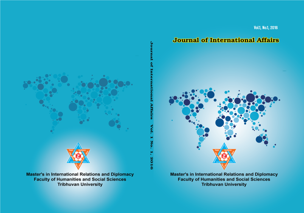 Journal of International Affairs Vol. 01, No.01, 2016