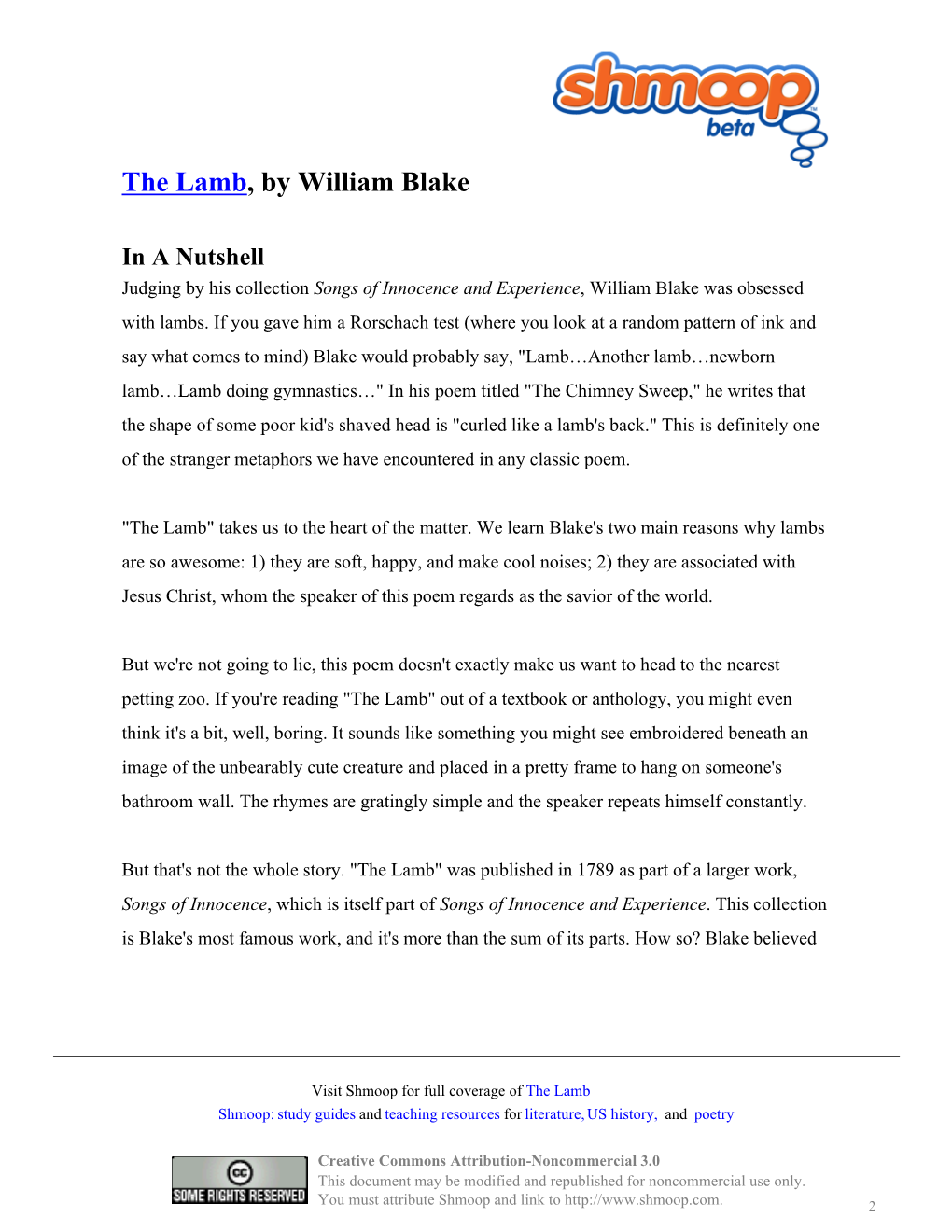 The Lamb, by William Blake