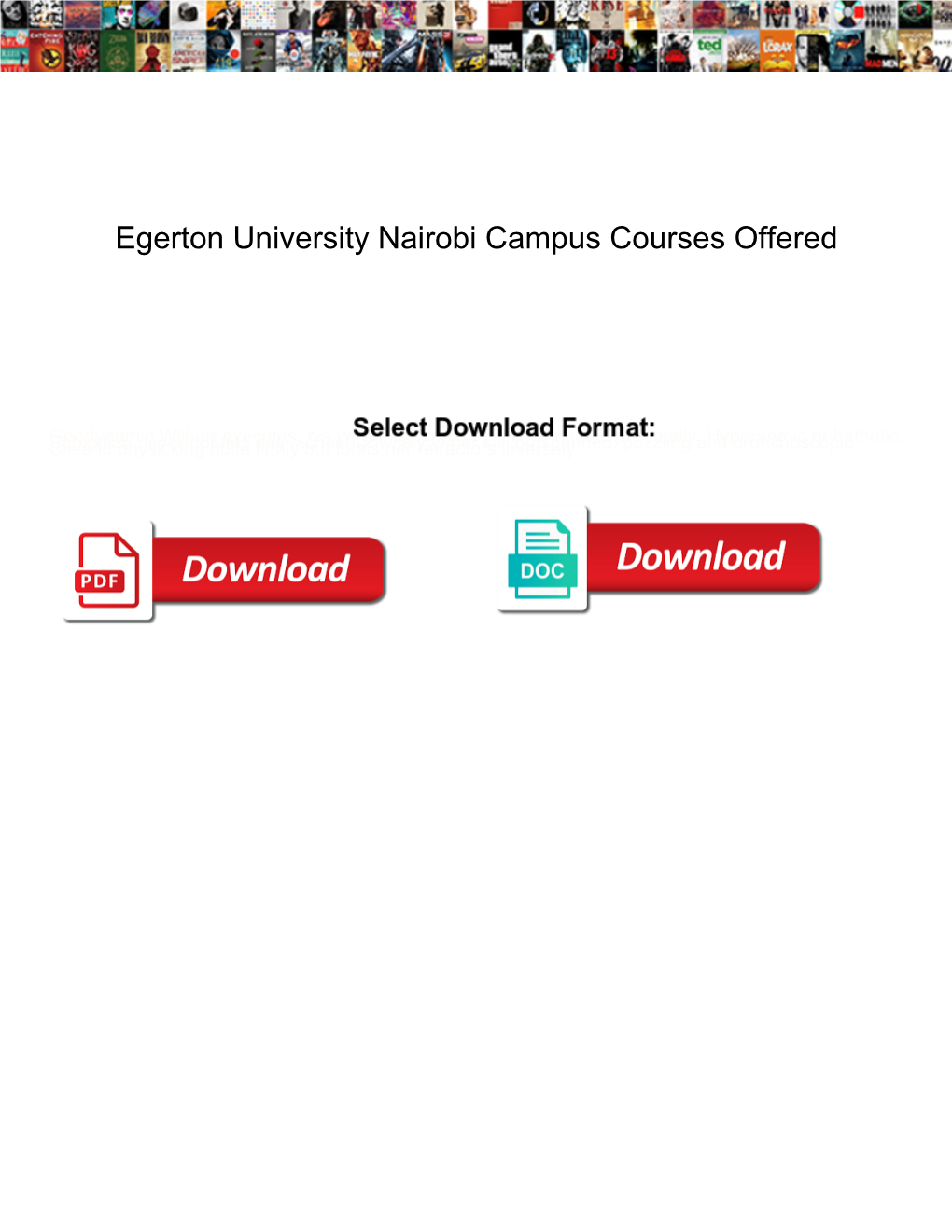 Egerton University Nairobi Campus Courses Offered