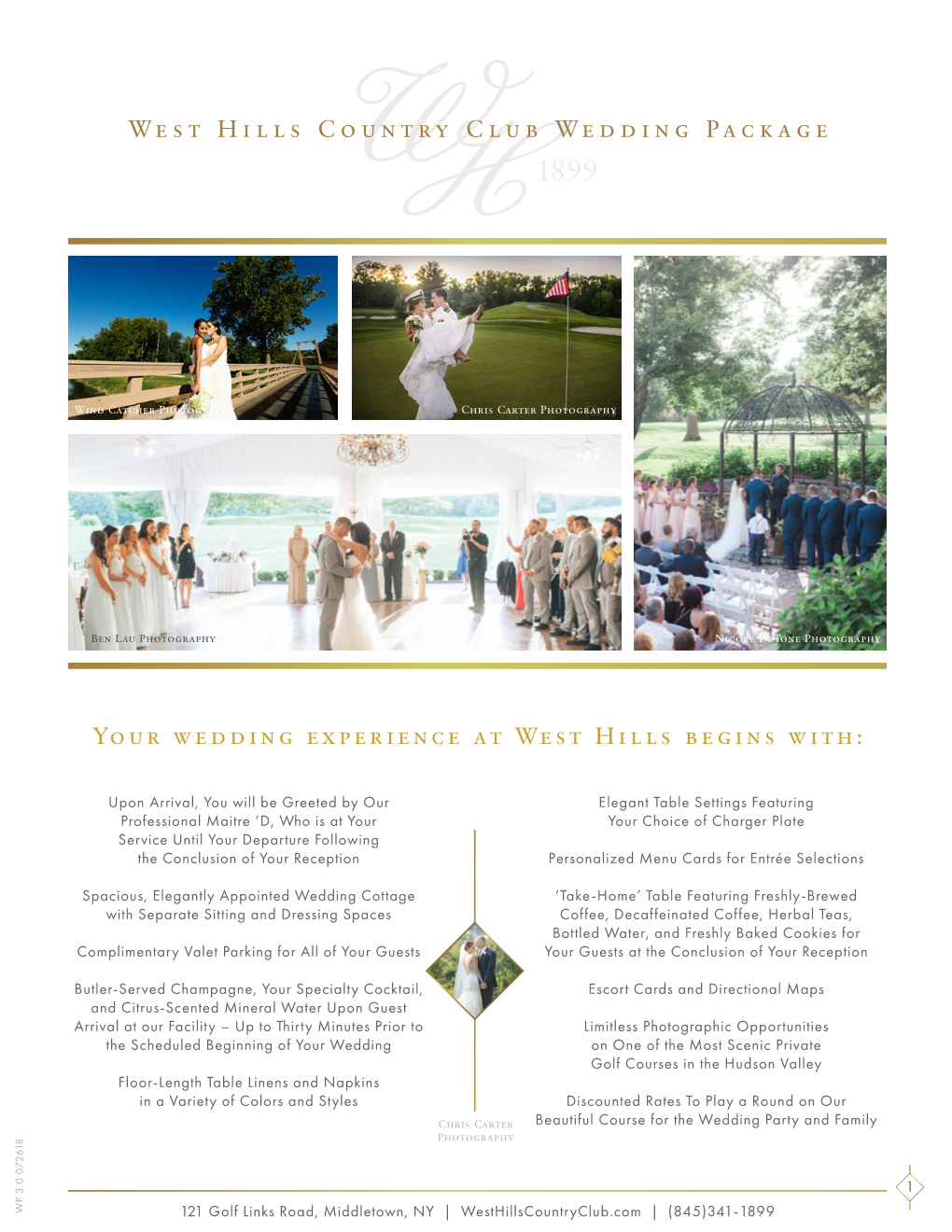 West Hills Country Club Wedding Package