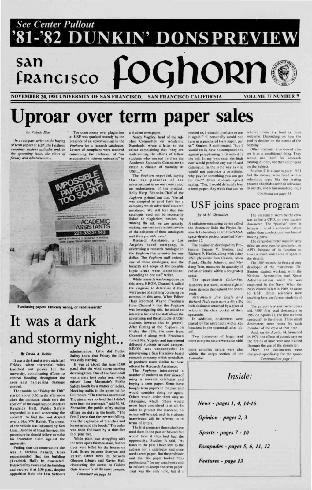 San Uproar Over Term Paper Sales