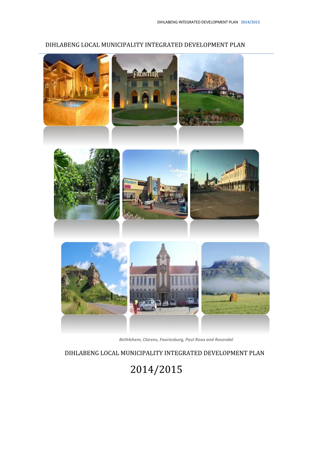 Dihlabeng Integrated Development Plan 2014/2015