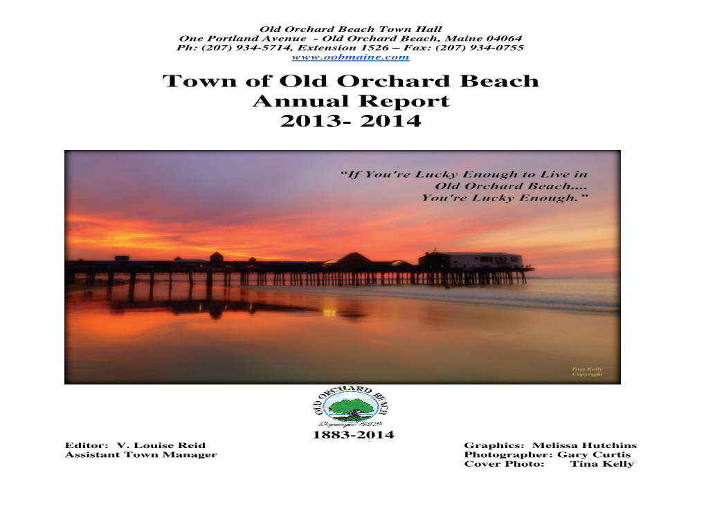 Town of Old Orchard Beach Annual Report 2013- 2014