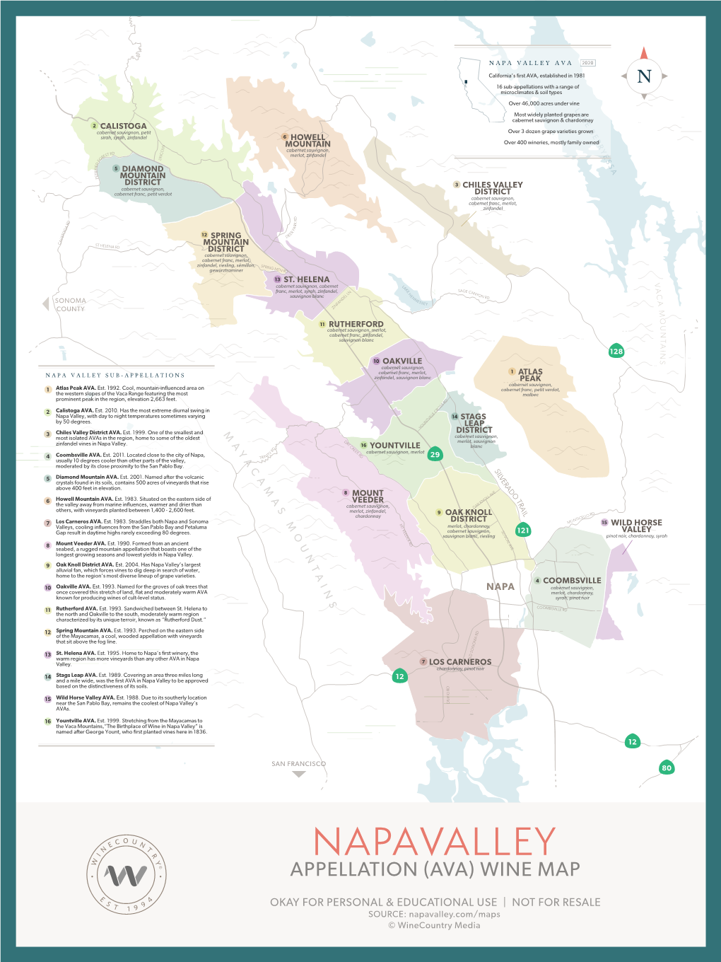 Appellation (Ava) Wine Map
