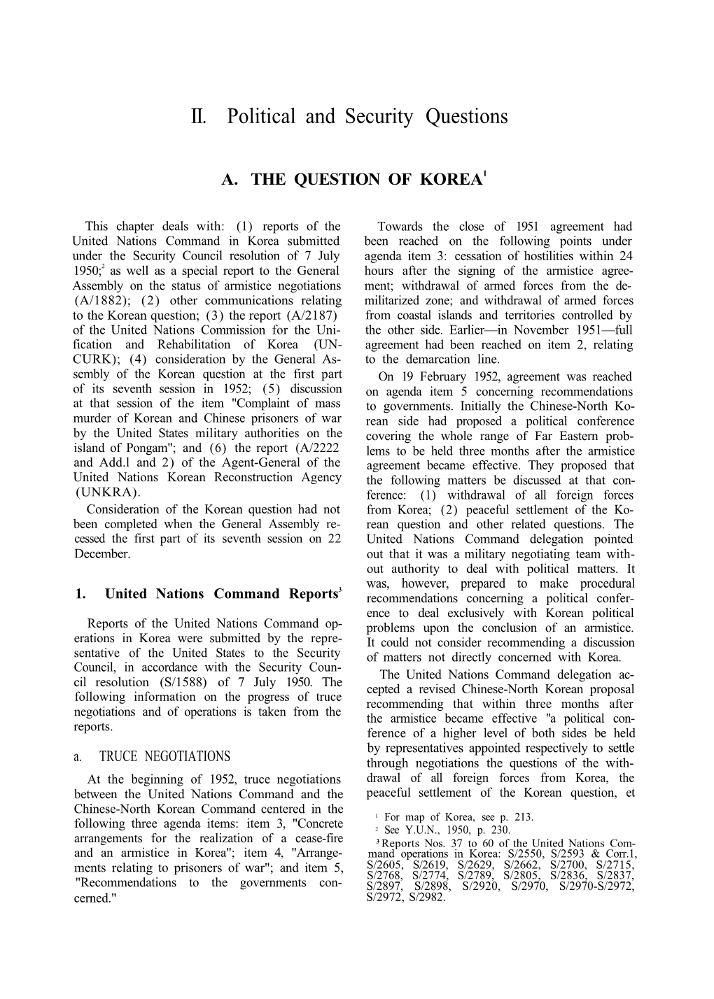 [ 1952 ] Part 1 Chapter 2 Political and Security Questions