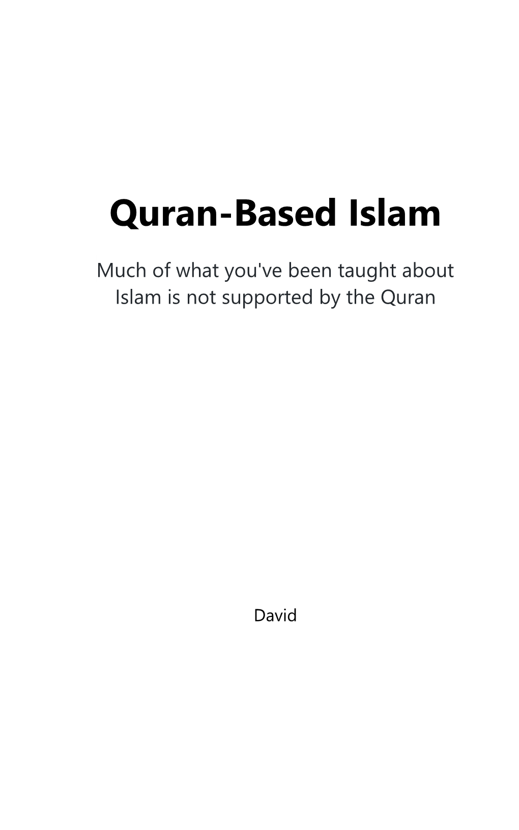 Quran-Based Islam