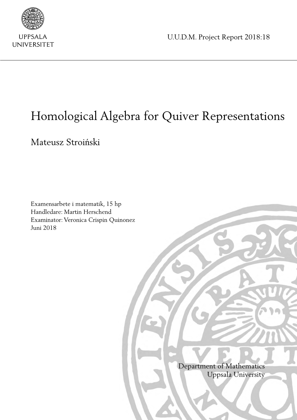 Homological Algebra for Quiver Representations