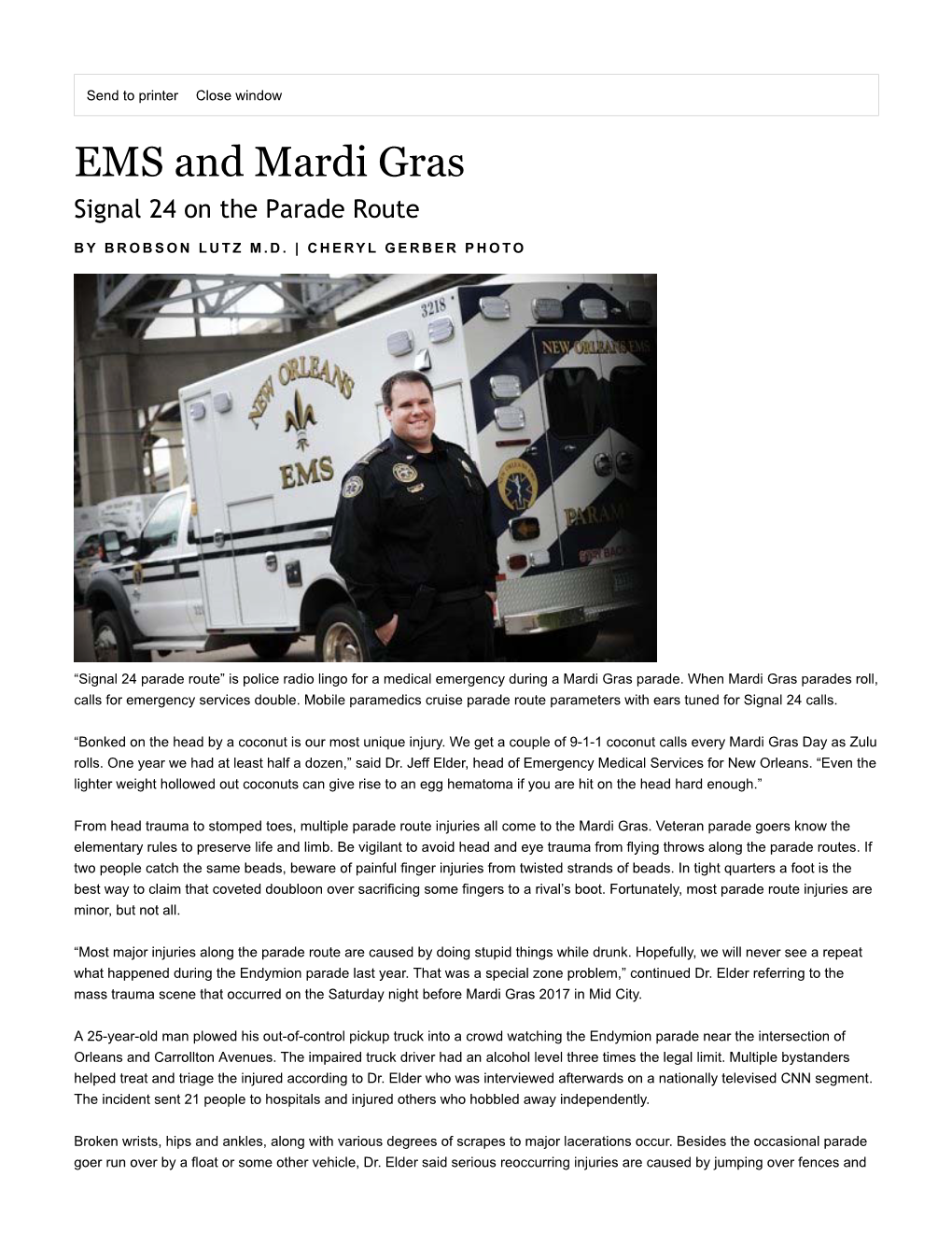 | EMS and Mardi Gras