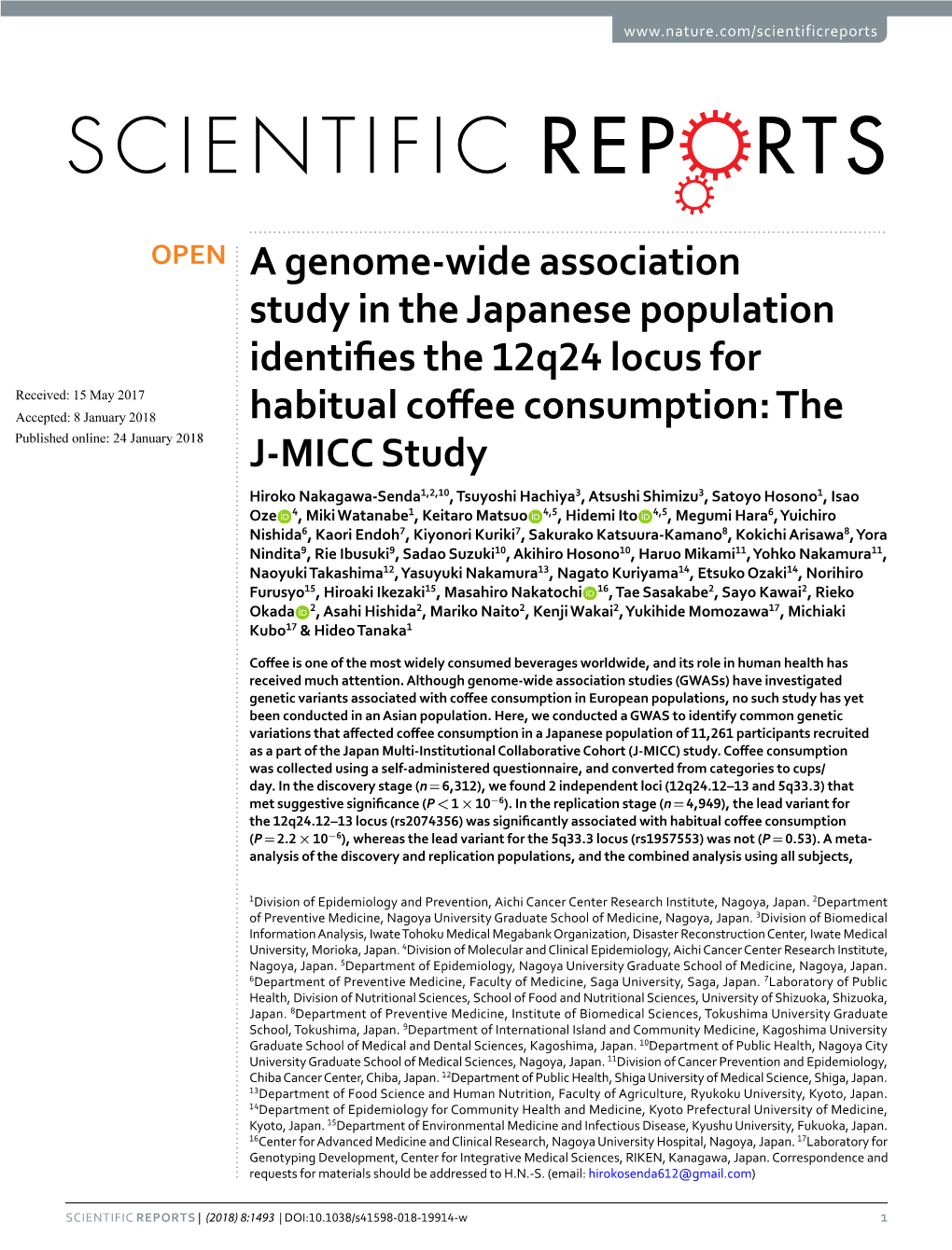 A Genome-Wide Association Study in the Japanese Population Identifies