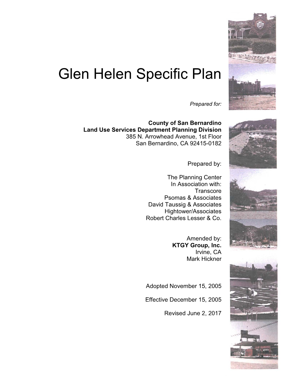 Glen Helen Specific Plan