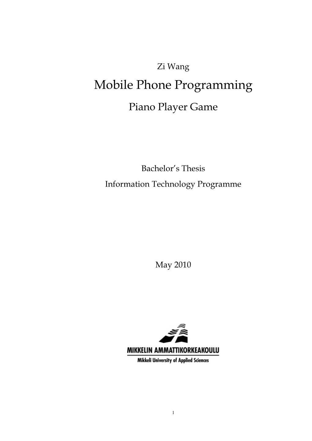 Mobile Phone Programming Piano Player Game