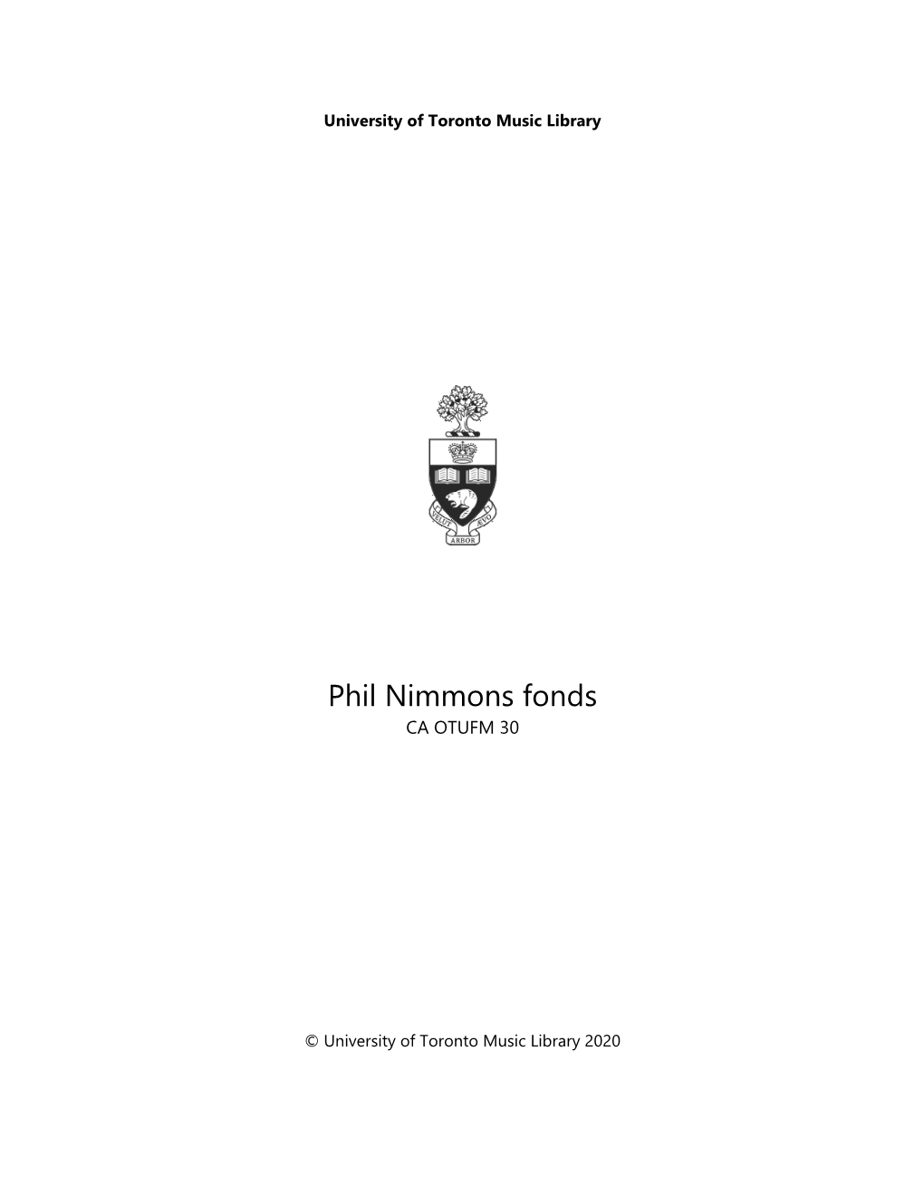 Phil Nimmons Fonds CA OTUFM 30