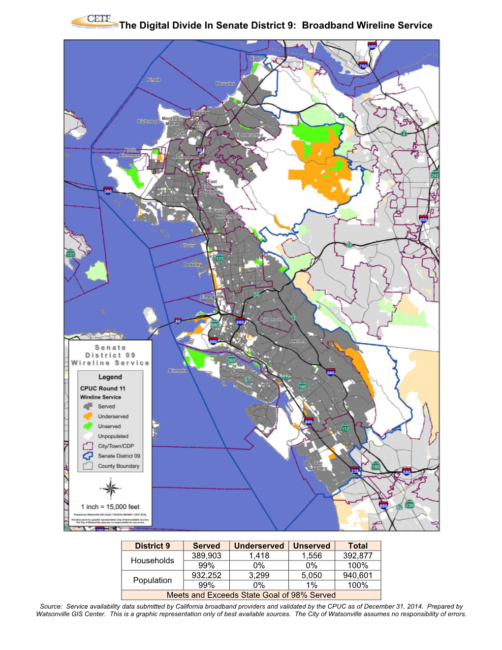 The Digital Divide in Senate District 9: Broadband Wireline Service