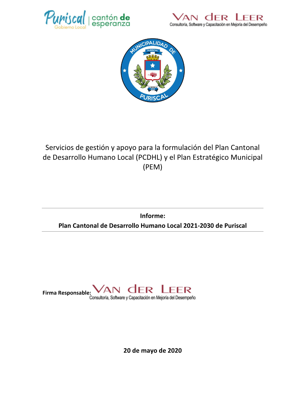 Plan Cantonal De Desarrollo Humano Local (PCDHL) Y El Plan Estratégico Municipal (PEM)