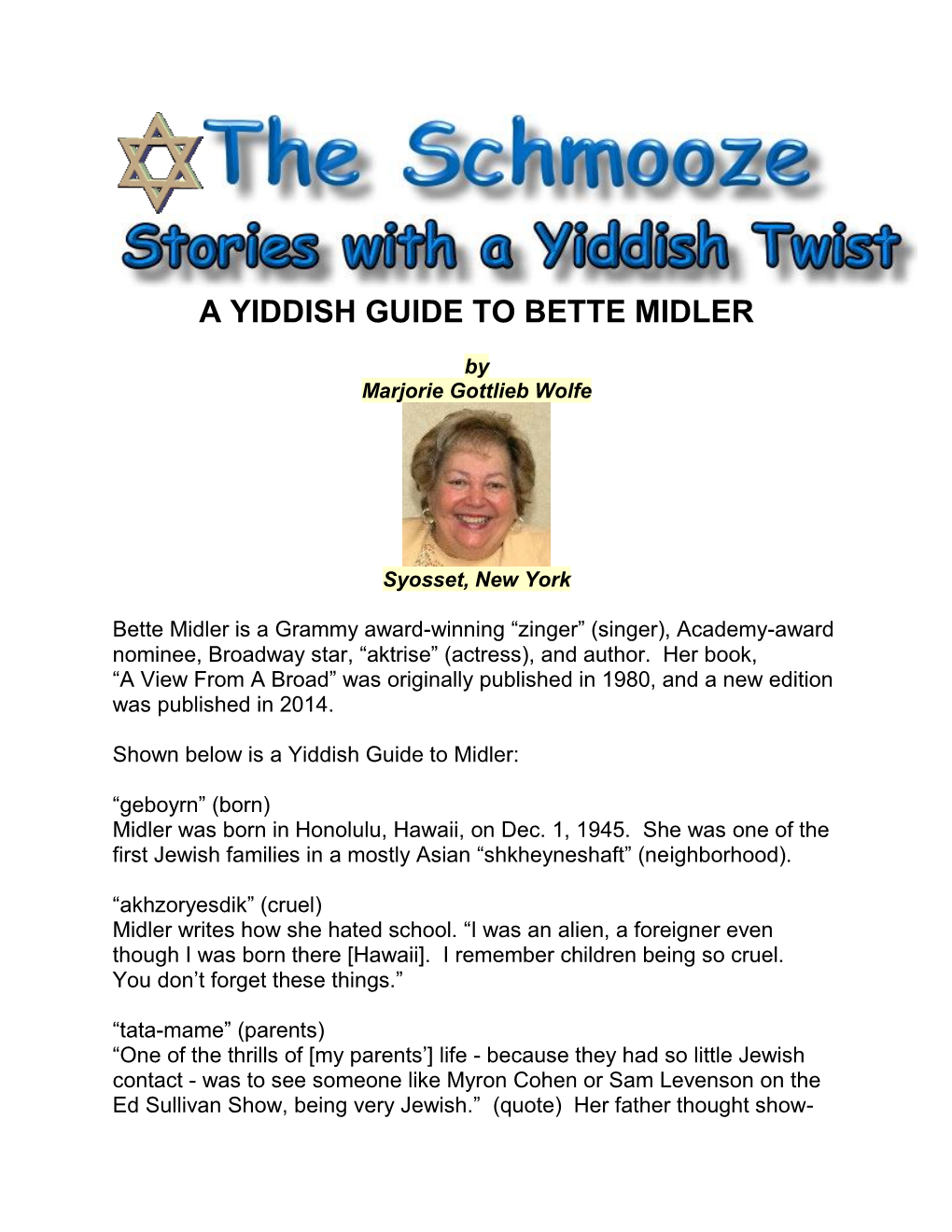 A Yiddish Guide to Bette Midler