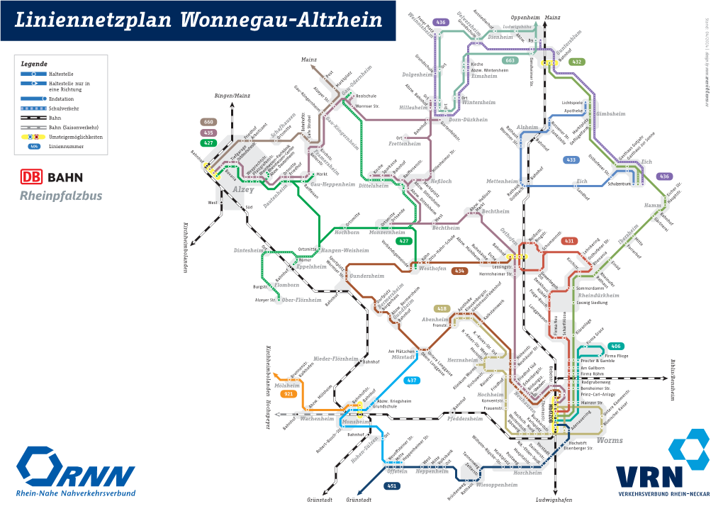 Liniennetzplan Wonnegau-Altrhein Ludwigshöhe Abzw