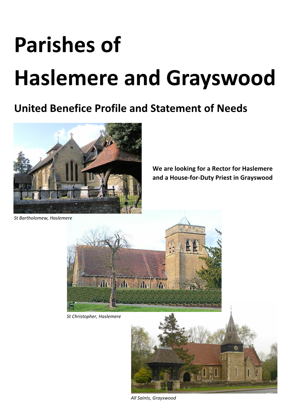 Haslemere & Grayswood Parish Profile