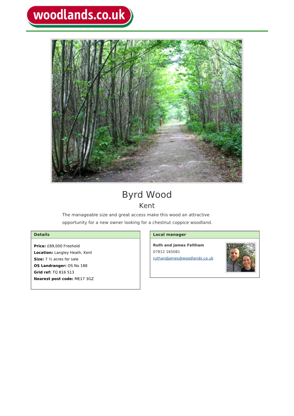 Byrd Wood Kent the Manageable Size and Great Access Make This Wood an Attractive Opportunity for a New Owner Looking for a Chestnut Coppice Woodland